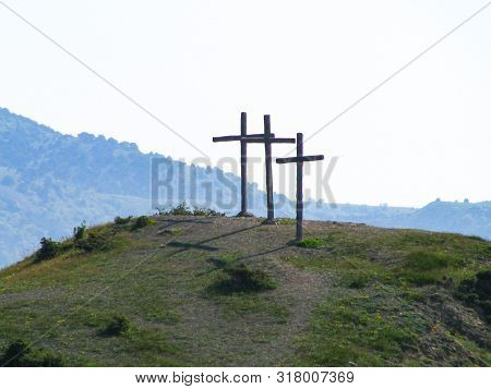 Crimea, May 1, 2008, Three Crosses, The Place Of The Crucifixion Of Christ According To The Movie 