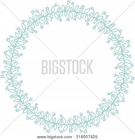 Wreath Of Leaves And Berries For Frame And Decor