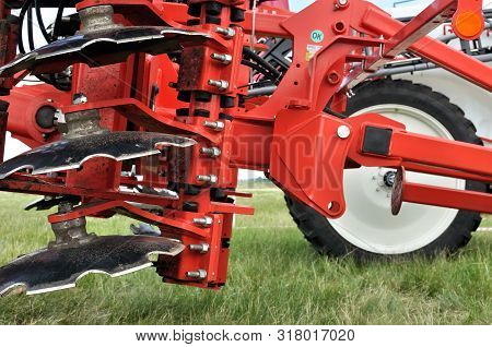 Cherkasy, Ukraine - May 18, 2018: Modern Agricultural Machinery Exhibited At The  Agricultural Exhib