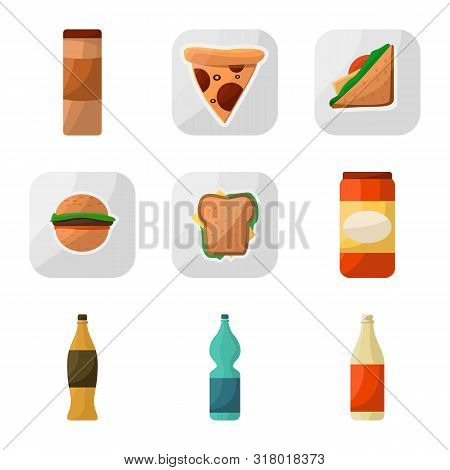 Vector Design Of Vending And Service Symbol. Set Of Vending And Snack Stock Vector Illustration.