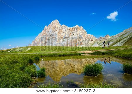 Piedmont Valleys: Rocca La Meja Is Mirrored In The Lake