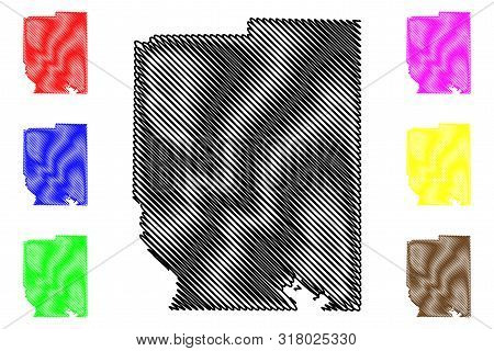 Kaufman County, Texas (counties In Texas, United States Of America,usa, U.s., Us) Map Vector Illustr