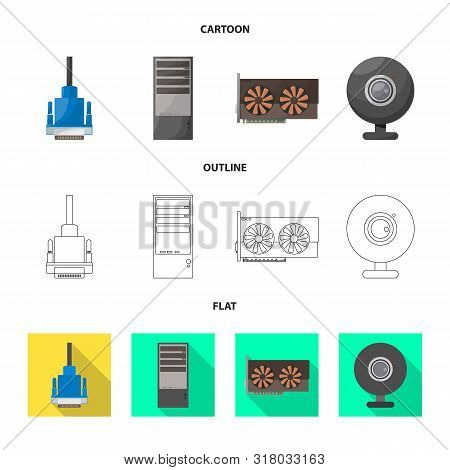 Isolated Object Of Accessories And Device Sign. Collection Of Accessories And Electronics Stock Vect