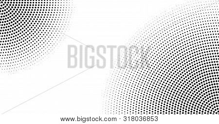 Halftone Vector Background. Monochrome Abstract Dotted Gradient Backdrop