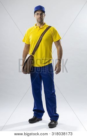 Brazilian Mailman On A White Background