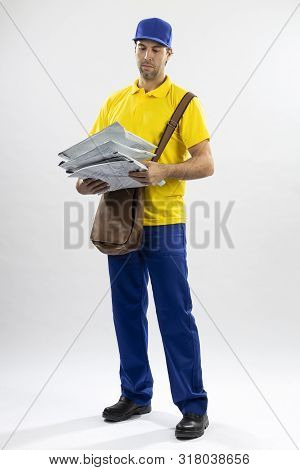 Brazilian Mailman On A White Background