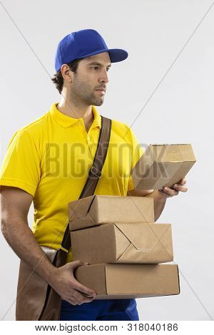 Brazilian Mailman On A White Background