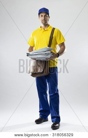 Brazilian Mailman On A White Background