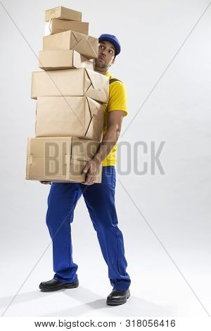Brazilian Mailman On A White Background
