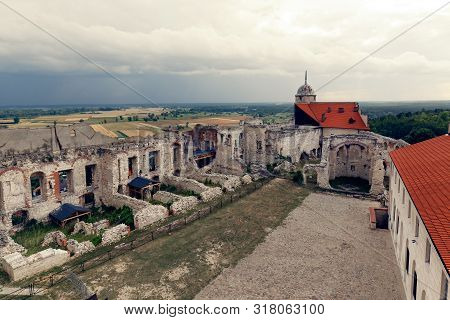 Janowiec - Poland July 11 2019: Ruins Of 16th Century Kazimierz Dolny Castle Defensive Fortification