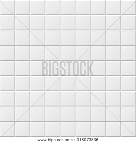 White Horizontal Background With Tiles. Vector Seamless Pattern.