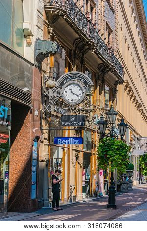 Famous Vaci Street, The Main Shopping Street In Budapest