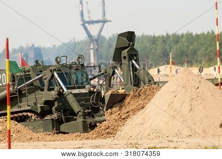 Tyumen, Russia - August 11, 2019: International Army Games. Safe Route Contest. Passage Making By Im