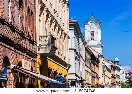 Budapest, Hungary - Jul 30, 2019: Famous Vaci Street, The Main Shopping Street In Budapest, Hungary