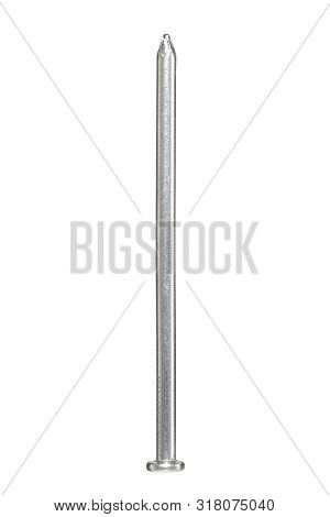 A Four Inch (100mm) Nail Isolated On White With Clipping Path