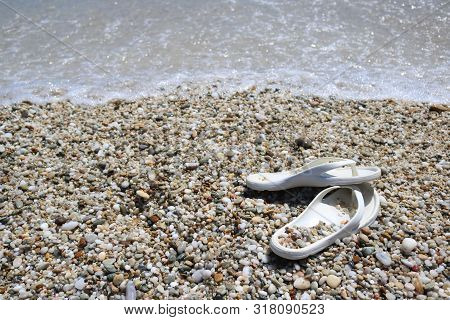 Slippers On The Beach, Thasos Island, Greece