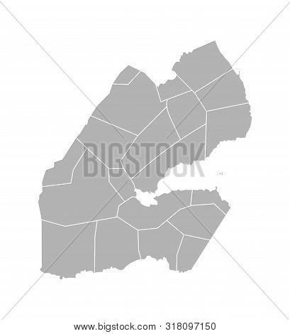 Vector Isolated Illustration Of Simplified Administrative Map Of Djibouti. Borders Of The Districts 