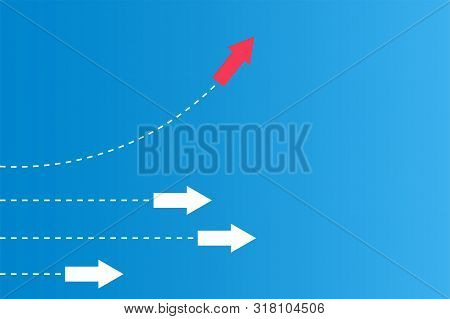 Have Leadership Or Different Concepts With Directions Flying Insects Red And White Paper And Route L