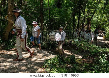 Aladzha, Bulgaria - June 26, 2019: Participants Of The Polish Musical Ensemble 