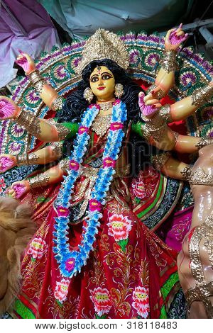 Clay Idol Face Of Goddess Durga