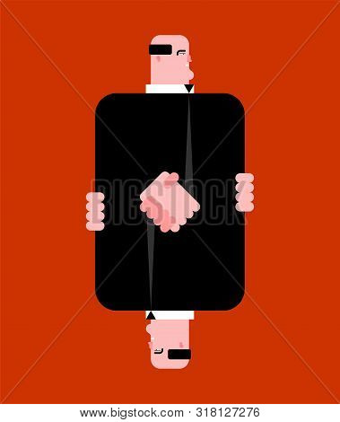 Handshake Of Businessman Cartoon. Business Handclasp. Vector Illustration