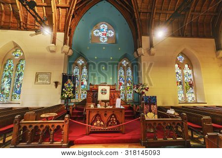 Luss , Scotland - May 16 , 2019 : Interior Design In Luss Perish Church Where Is A Significant Site 