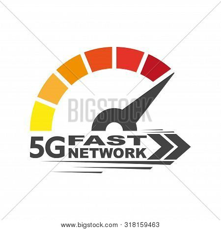 Speed Internet 5g. Abstract Symbol Of Speed 5g Network. Logo Design. Vector Icon. Eps 10.