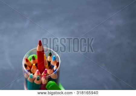 Business Idea, Individuality And Creativity. Success And Motivation. Red Pencil With Non-standard Vi