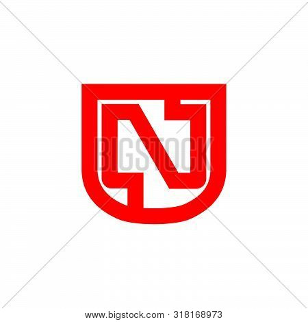 Letter N Emblem Simple Geometric Line Logo Vector