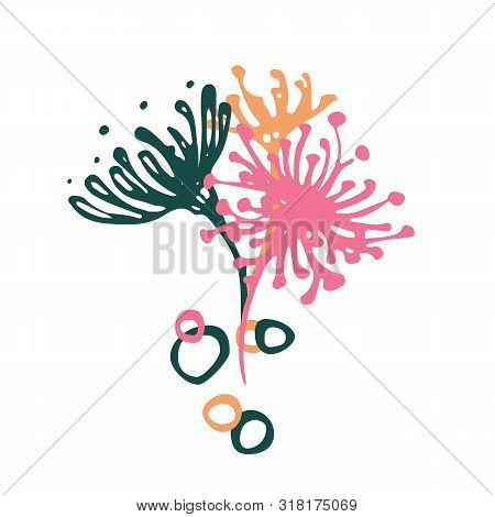 Spring Bouquet Of Flowers. Valentines Day, Wedding Bouquet Flowers, Birthday Bouquet Flowers. Vector