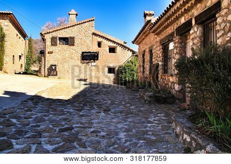 Riopar Viejo, Albacete, Spain- February 8, 2019: Old Beautiful Stone Facades And Streets In Riopar V