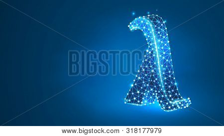 Lambda, The Letter Of A Greek Alphabet. Greek Numerals, Mathematical Number Thirty Concept. Abstract