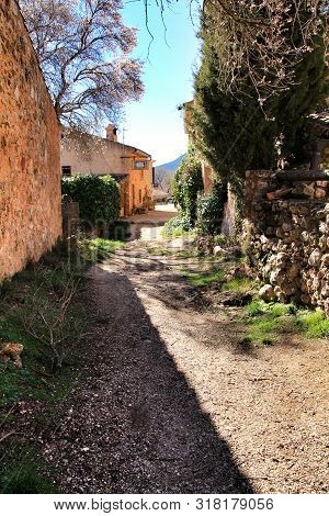 Riopar Viejo, Albacete, Spain- February 8, 2019: Old Beautiful Stone Facades And Streets In Riopar V
