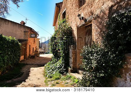 Riopar Viejo, Albacete, Spain- February 8, 2019: Old Beautiful Stone Facades And Streets In Riopar V