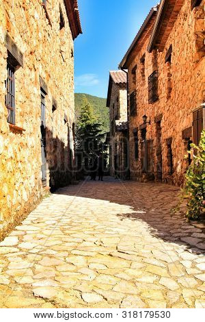Riopar Viejo, Albacete, Spain- February 8, 2019: Old Beautiful Stone Facades And Streets In Riopar V