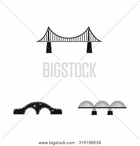 Isolated Object Of Construct And Side Icon. Set Of Construct And Bridge Stock Vector Illustration.