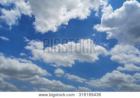 Nimbostratus White Clouds In The Blue Sky Natural Background Beautiful Nature