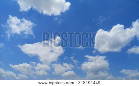 Nimbostratus White Clouds In The Blue Sky Natural Background Beautiful Nature