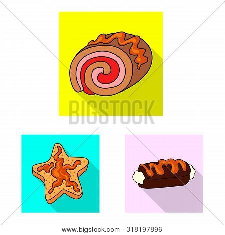 Vector Design Of Confectionery And Culinary Icon. Collection Of Confectionery And Colorful Stock Vec