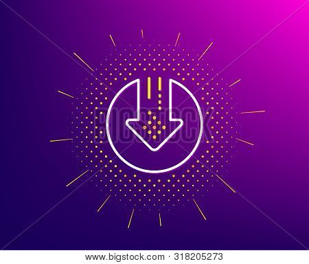 Download Line Icon. Halftone Pattern. Down Arrow Sign. Discount Symbol. Gradient Background. Downloa