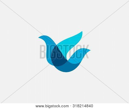 Bird Logo Design Abstract Modern Colorful Style Illustration. Dove Freedom Vector Icon Symbol Identi