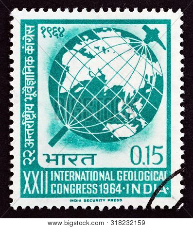India - Circa 1964: A Stamp Printed In India Issued For The 22nd International Geological Congress S