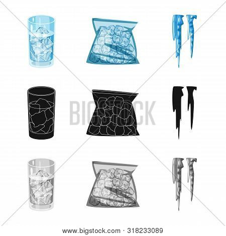 Vector Design Of Texture And Frozen Sign. Set Of Texture And Transparent Stock Vector Illustration.