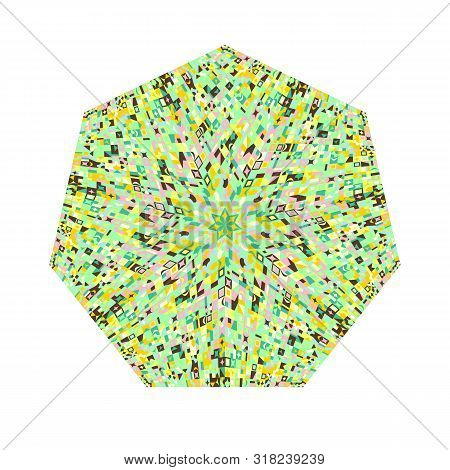 Abstract Mosaic Pattern Heptagon Polygon - Geometrical Colorful Vector Element On White Background
