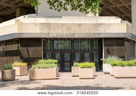 Washington, Dc - August 4, 2019: Exterior Of The J. Edgar Hoover Fbi Building Headquarters In Downto