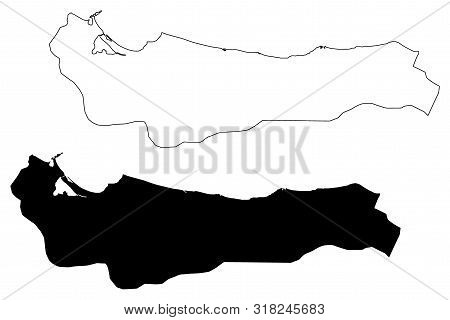 Atlantida Department (republic Of Honduras, Departments Of Honduras) Map Vector Illustration, Scribb