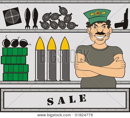 Sælgeren af våben vektor