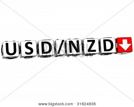 3D WÃ¤hrung usd Nzd bewerten Konzept-Symbol-button