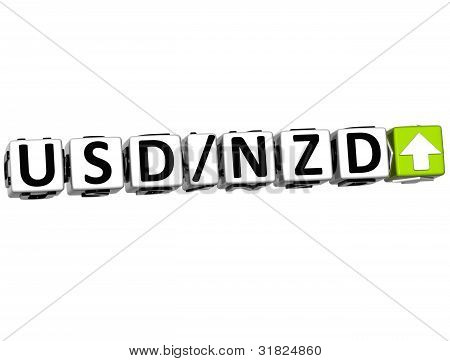 3D Währung Usd Nzd Rate-Konzept-Symbol-Button