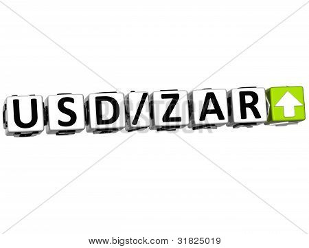 3D валюты Usd Zar скорость концепции символ кнопка